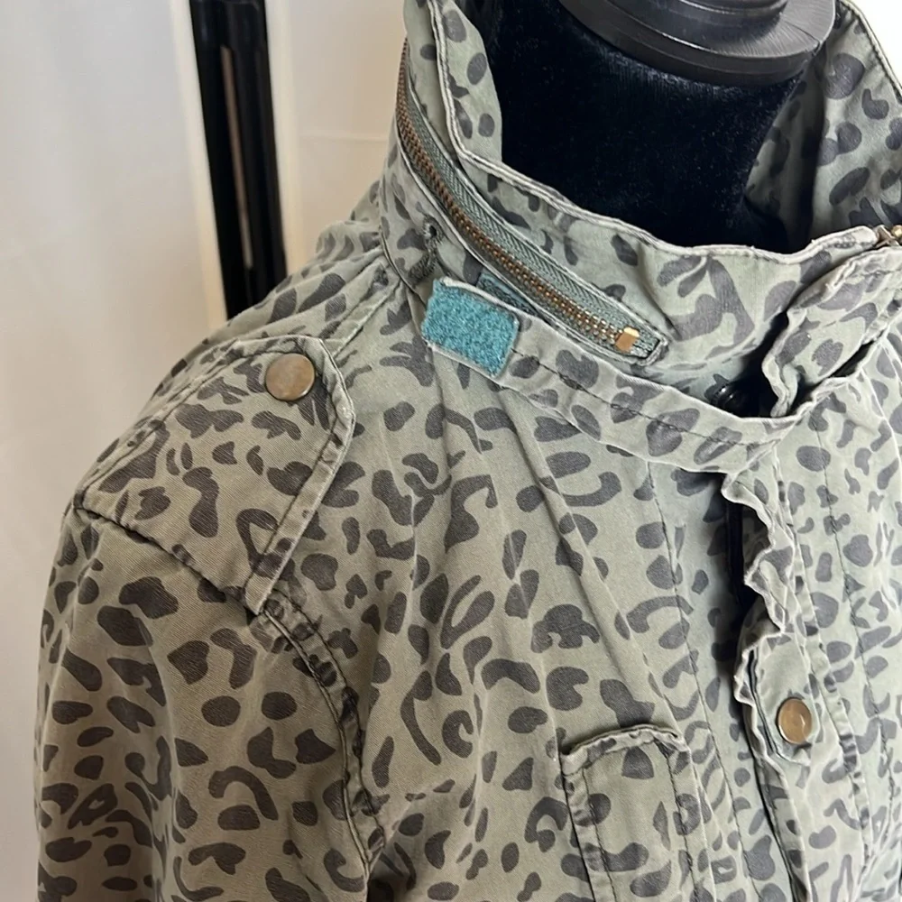 Obey Military Style Leopard Print Jacket
